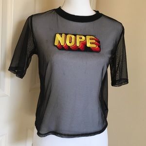 NOPE Black Mesh Top